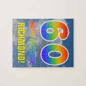 Regenbooglook "60" & "HAPPY BIRTHDAY", Bewolkte he Legpuzzel (Horizontaal)