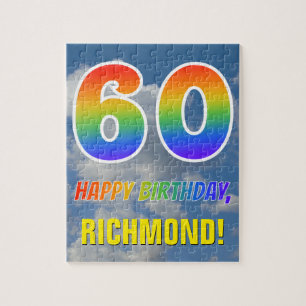 Regenbooglook "60" & "HAPPY BIRTHDAY", Bewolkte he Legpuzzel