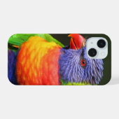 Regenbooglori iPhone 15 Case (Achterkant horizontaal)