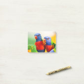 Regenbooglorikeets Post-it® Notes (Op bureau)