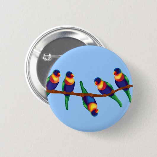 Regenbooglorikeets Ronde Button 5,7 Cm (Voorkant /achterkant)