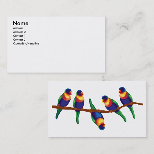 Regenbooglorikeets Visitekaartje (Voorkant / Achterkant)
