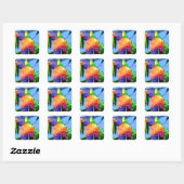 regenboogloriket vierkante sticker (Vel)