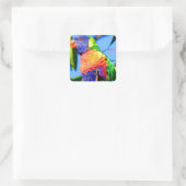 regenboogloriket vierkante sticker (Tas)