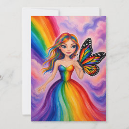 RegenboogMaagd Feestdagenkaart
