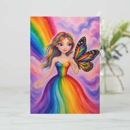 RegenboogMaagd Feestdagenkaart