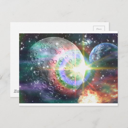 regenboogmaan briefkaart (Voorkant / Achterkant)