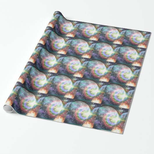 regenboogmaan cadeaupapier (Uitgerold)