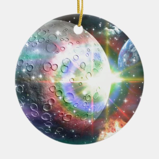 regenboogmaan keramisch ornament (Voorkant)