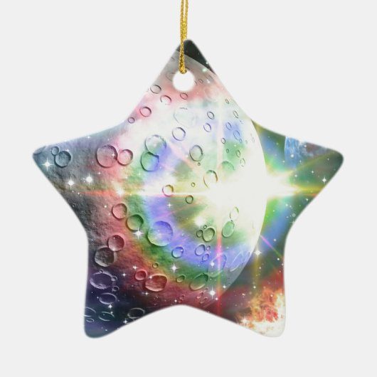 regenboogmaan keramisch ornament (Voorkant)