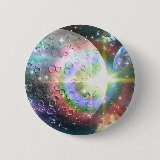 regenboogmaan ronde button 5,7 cm (Voorkant)