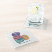 regenboogmacro's in Waterverf Glazen Onderzetter (Schuin)