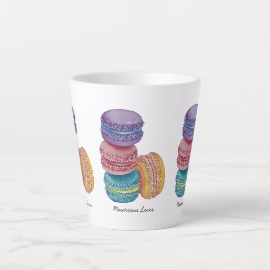 regenboogmacro's in Waterverf Latte Mok (Voorkant)