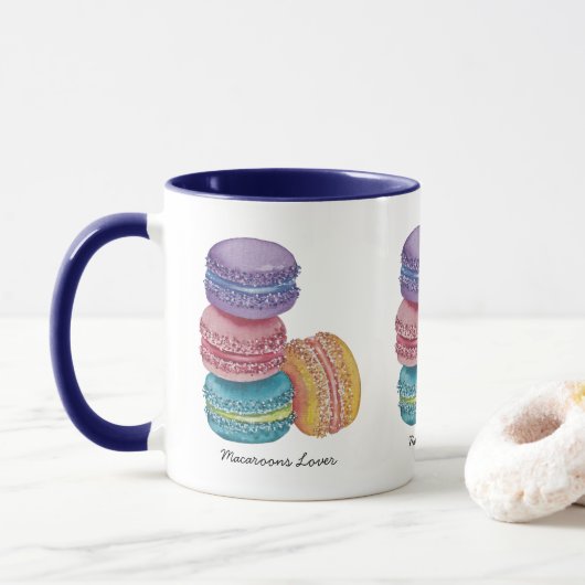 regenboogmacro's in Waterverf Mok (Met donut)