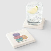 regenboogmacro's in Waterverf Stenen Onderzetter (Zijkant)