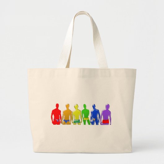 RegenboogMannen Grote Tote Bag (Voorkant)