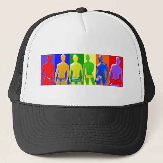 RegenboogMannen Trucker Pet (Voorkant)