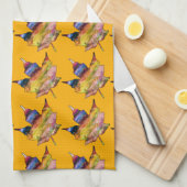 Regenboogmantel lekt op Herfst Sinaasappel Theedoek (Quarter Fold)