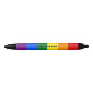 Regenboogmarkerpen met aangepaste tekst zwarte inkt pen
