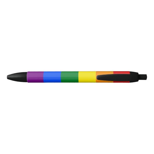 Regenboogmarkerpen met aangepaste tekst zwarte inkt pen (Achterkant)