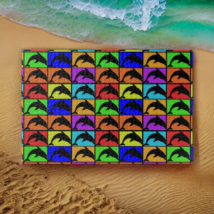 Regenboogmatrix voor dolfijnen legpuzzel