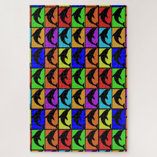 Regenboogmatrix voor dolfijnen legpuzzel (Verticaal)
