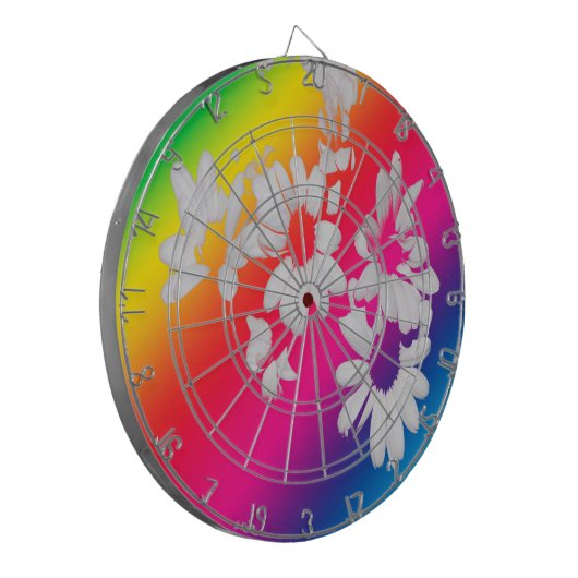 Regenboogmazen Dartbord (Voorkant Links)