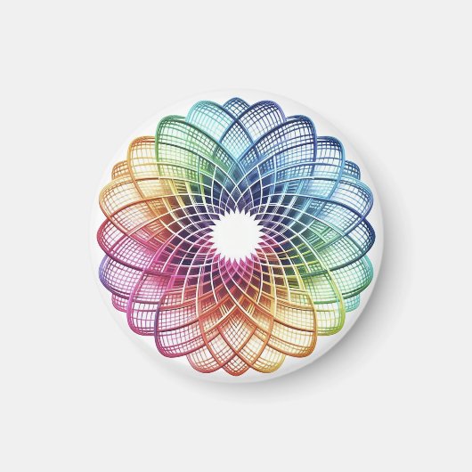 Regenboogmedaillon - Abstracte magneet (Voorkant)