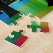 Regenboogmeer in Silhouette Forest Legpuzzel (Zijkant)