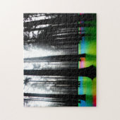 Regenboogmeer in Silhouette Forest Legpuzzel (Verticaal)