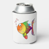 Regenboogmeerkleurige pacifische oceaantonijn blikjeskoeler (Blikje Achterkant)