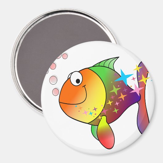 Regenboogmeerkleurige pacifische oceaantonijn magneet (Voorkant / Achterkant)