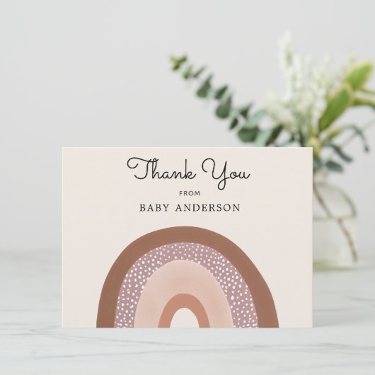  regenboogmeisje Baby shower Dank je postcar Kaart (Staand voorkant)