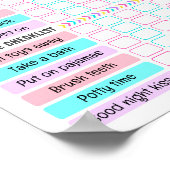 Regenboogmeisje Dagelijks Routine, Kind-checklist Poster (Hoek)