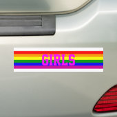 Regenboogmeisjes Bumpersticker (Op auto)