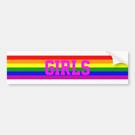 Regenboogmeisjes Bumpersticker (Voorkant)