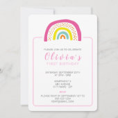 Regenboogmeisjes Eerste verjaardag Kaart (Voorkant)