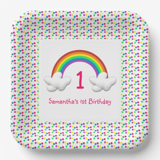 Regenboogmeisjes Elke dag Papieren Bordje (Voorkant)