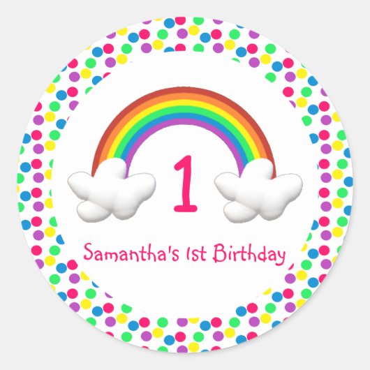 Regenboogmeisjes Elke dag Ronde Sticker (Voorkant)