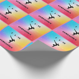 Regenboogmeisjes "Ik hou van gymnastiek" Cadeaupapier