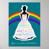 Regenboogmeisjes, Masonic Custom Poster Wall Art G (Voorkant)