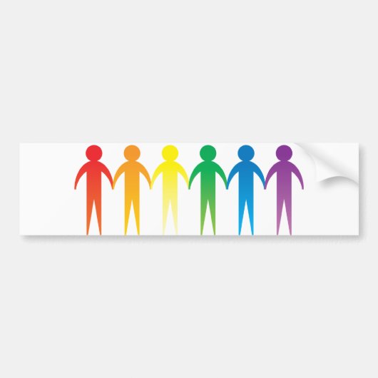 Regenboogmensen Bumpersticker (Voorkant)