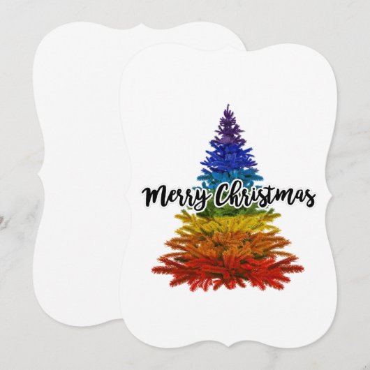 regenboogmerrie - kerstboom kaart (Voorkant / Achterkant)