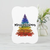 regenboogmerrie - kerstboom kaart (Staand voorkant)