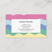 Regenboogminimalistische strepen met handgemaakt V Visitekaartje (Achterkant)