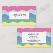 Regenboogminimalistische strepen met handgemaakt V Visitekaartje (Voorkant / Achterkant)