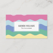 Regenboogminimalistische strepen met handgemaakt V Visitekaartje (Voorkant)