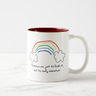 regenboogmok tweekleurige koffiemok