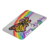 Regenboogmonoarch Butterfly Painting Birthday Magn Magneet (Linkerzijde)