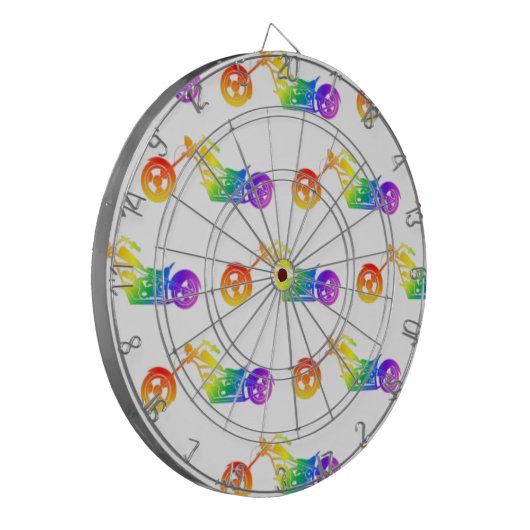 Regenboogmortocyclus Dartbord (Voorkant Links)